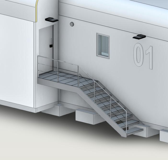 Diseño previo a fabricación de escalera y plataforma de acceso