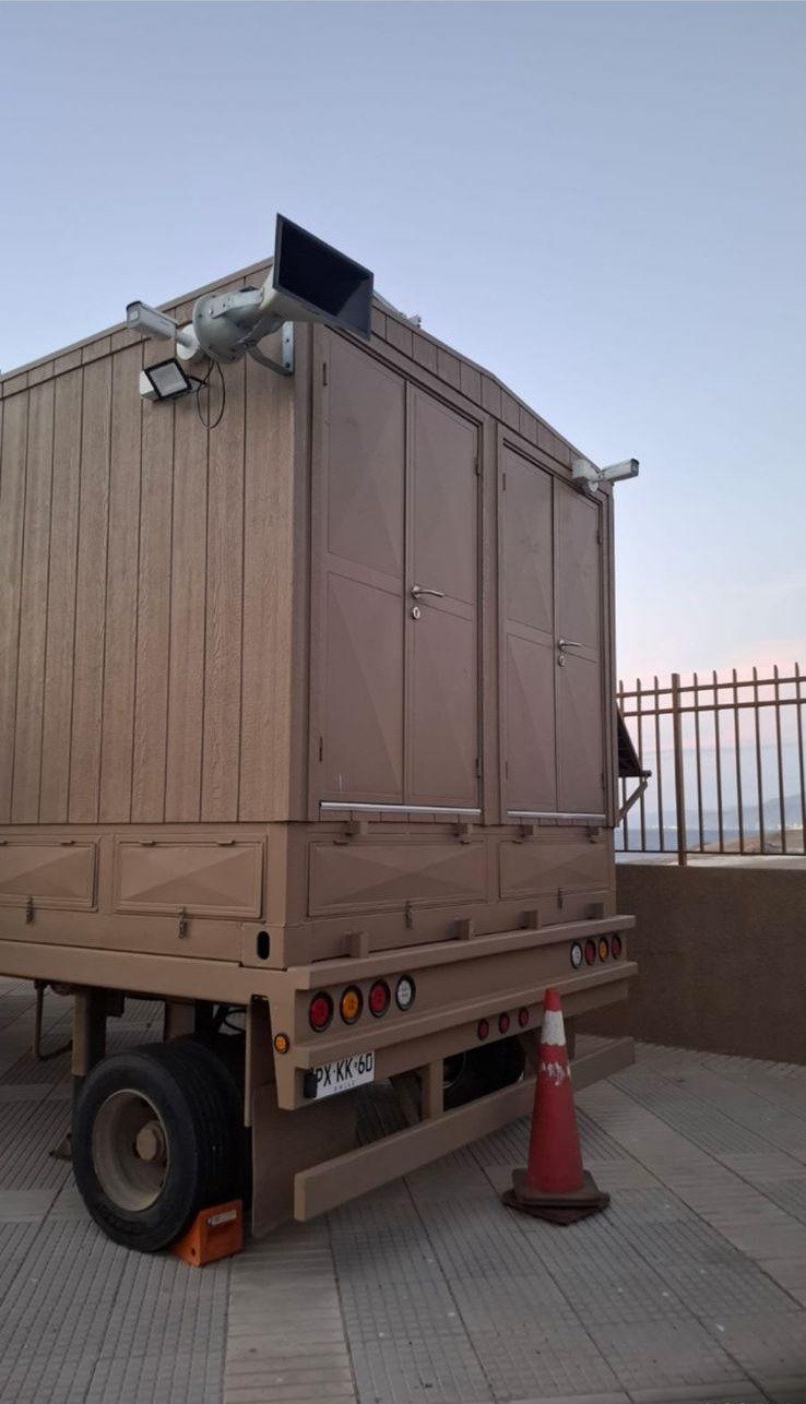 Detalle de la unidad móvil de CLG instalada en terreno